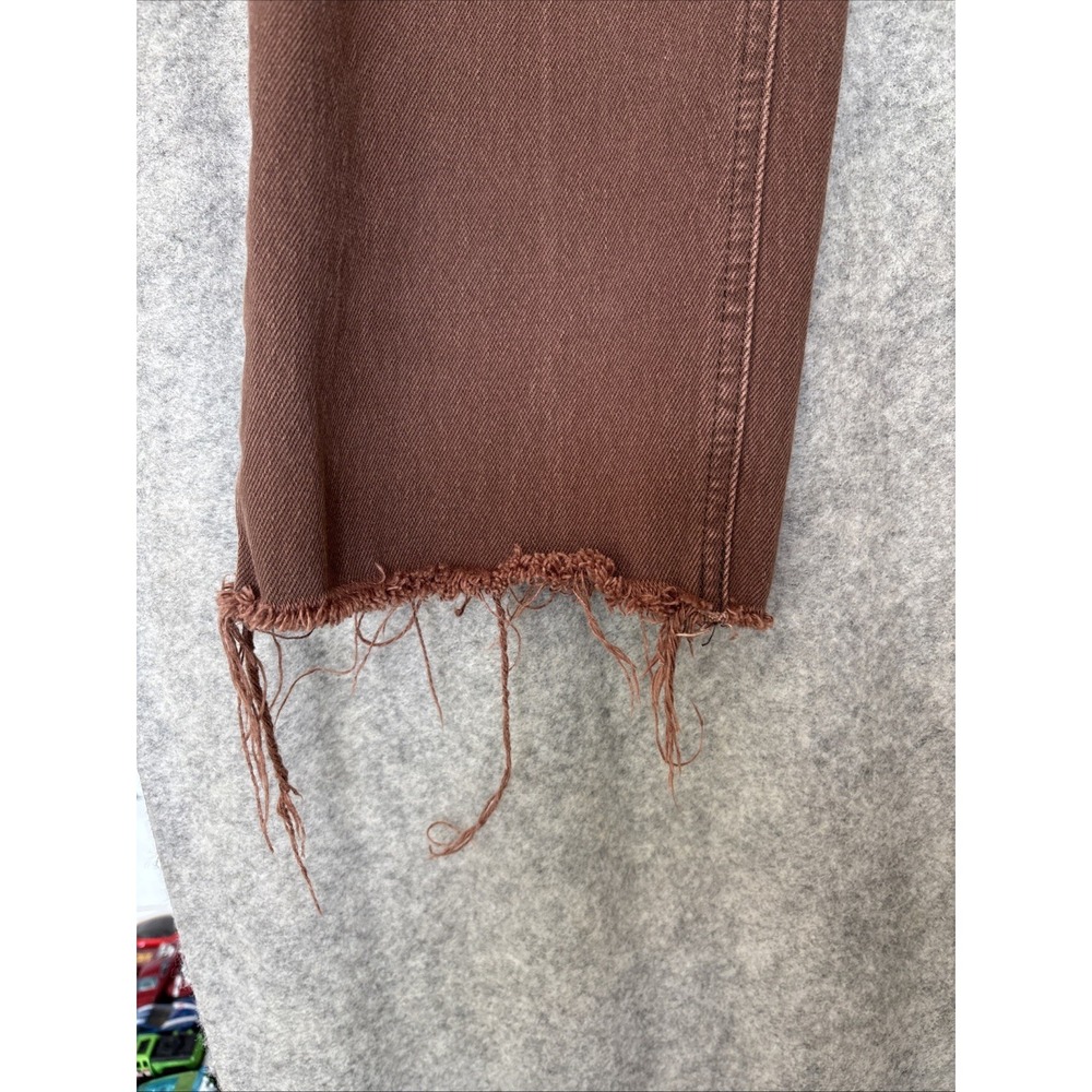 GAP Cheeky Straight Jeans Womens 28 Brown High Rise Raw Hem Button Fly Denim - Picture 11 of 16